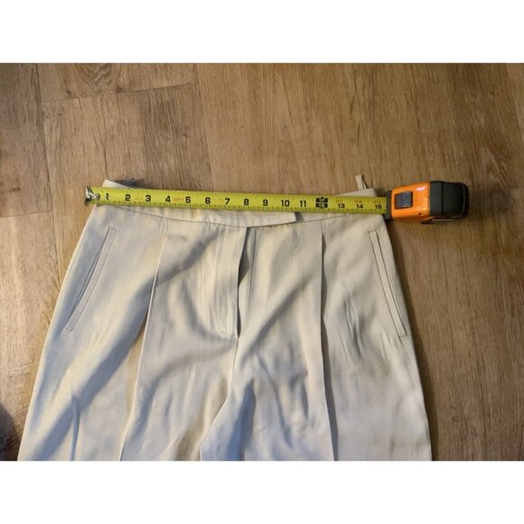 Armani Collezioni Women’s Sz 8 Beige Pleated Front Dress Slacks Made In Italy - Picture 2 of 9